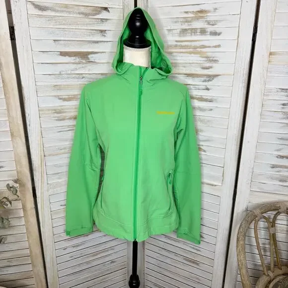 PATAGONIA Women's S Simple Guide Hoodie Lime Green Zip Front Outdoor Jacket - Picture 3 of 16
